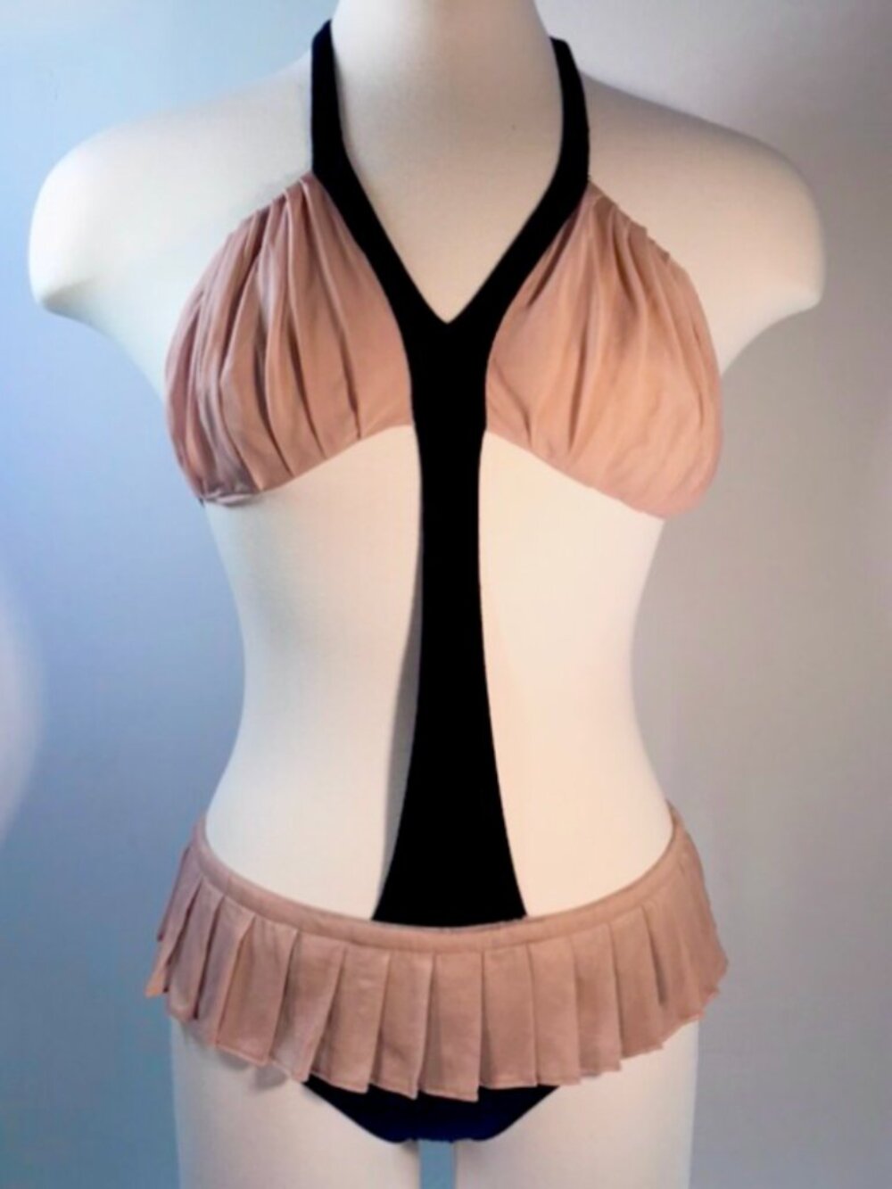 Vintage Kiki De Montparnasse Pleated Silk Chiffon T Bikini